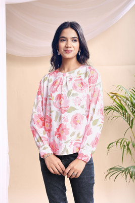 AARVI Party Floral Print Women Multicolor Top