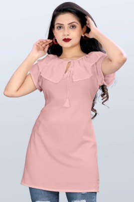 ALISHA FASHION Casual Solid Women Pink Top