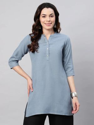 FLAMBOYANT Party Solid Women Green Top