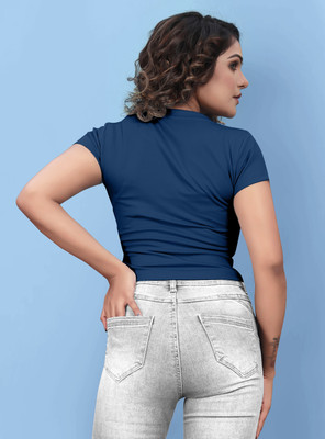 Yashvi Enterpries Casual Solid Women Blue Top