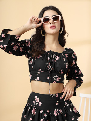 Oomph! Casual Printed Women Black Top