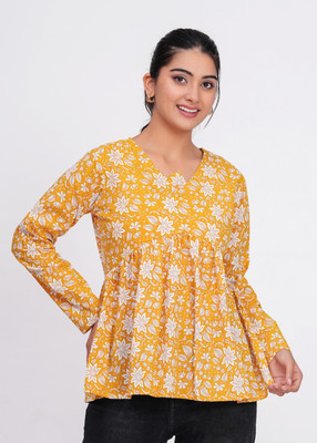 Divine Tatva Casual Printed Women Multicolor Top