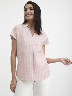 Pink Fort Casual Checkered Women Pink Top