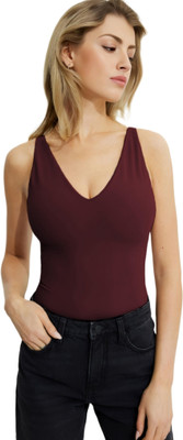 SIGHTBOMB Party Solid Women Maroon Top