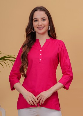 Chiraai Casual Solid Women Pink Top