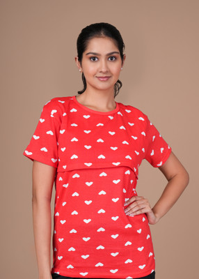 Mayaval Casual Printed Women Red Top