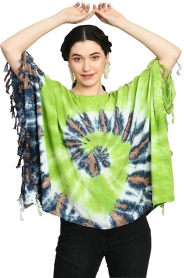 ukal Casual Tie & Dye Women Green Top