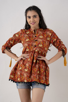 jaipurite Casual Printed Women Red Top