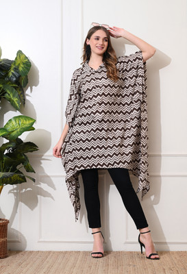 DECKEDUP Casual Printed Women Brown Top