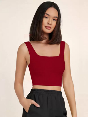 Moye Moye Casual Solid Women Red Top