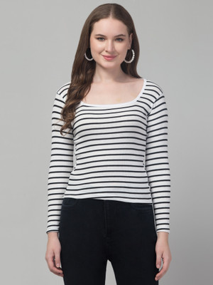 Western Darji Casual Striped Women Multicolor Top