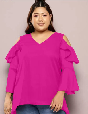 AFASION Party Self Design Women Pink Top