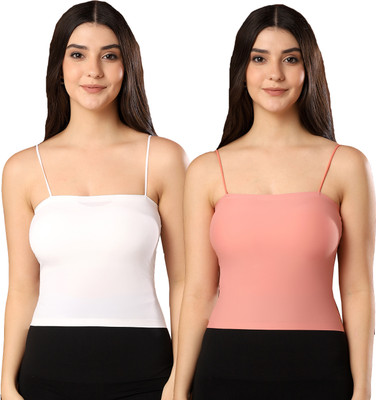 Paavki Casual Solid Women White, Pink Top