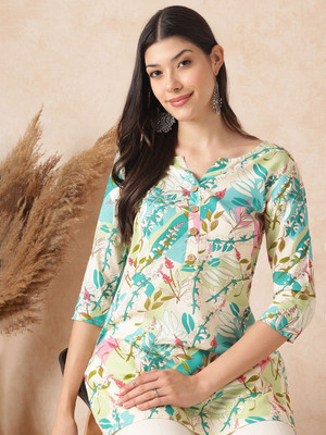 Janakdulari fashion Formal Printed Women Green Top