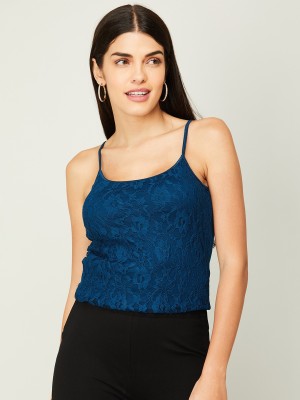 CODE by Lifestyle Party Self Design Women Blue Top