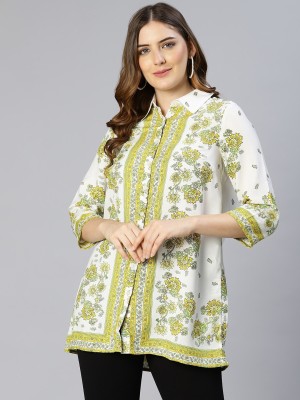 OXOLLOXO Casual Printed Women Green Top