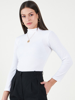 nHka Casual Solid Women White Top