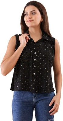 DESIGN ME FASHION AND CRAFT Casual Solid Women Black Top