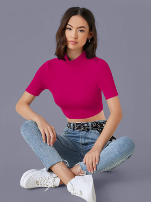 Kashonaa Casual Solid Women Pink Top