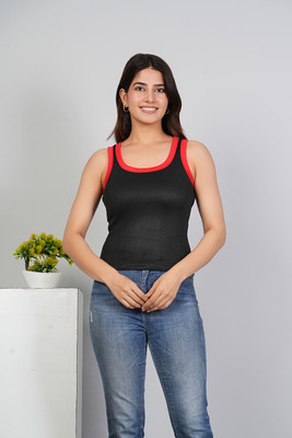 PURETEE Casual Striped Women Red Top