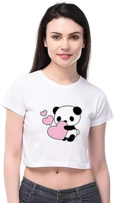 brikshi Casual Printed Women White, Black Top