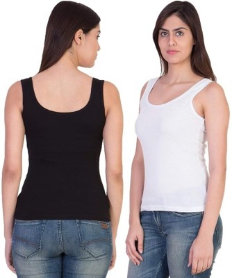 PERFECTPIVOT Casual Solid Women White, Black Top