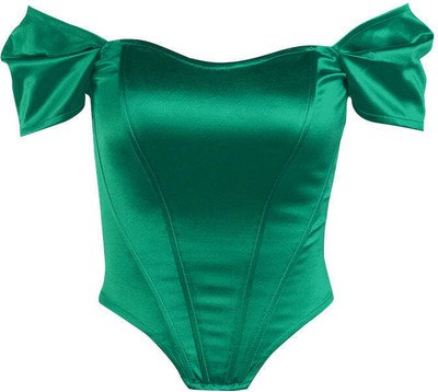 OUTZIDR Party Solid Women Green Top