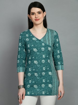 Meesan Casual Printed Women Green Top