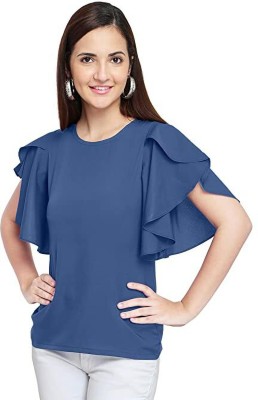 Neerajwholesal Casual Solid Women Blue Top