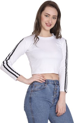 STC Casual Full Sleeve Solid Women White Top