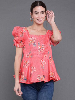 Antaran Casual Striped Women Orange Top