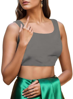 THEBLAZZEE Casual Solid Women Silver Top