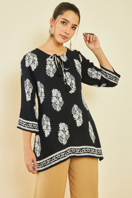 soch Casual Printed Women Black, White Top