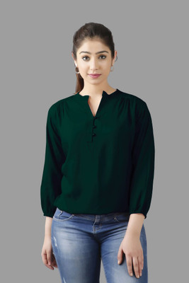 ANIHA Casual Printed Women Green Top