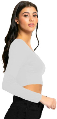 THE BLAZZE Casual Solid Women White Top