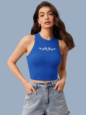 Tabadtod Casual Printed Women Blue Top