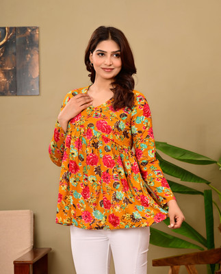 GOVIND G Casual Floral Print Women Multicolor Top