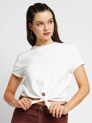 Dolphins Formal Solid Women Multicolor Top