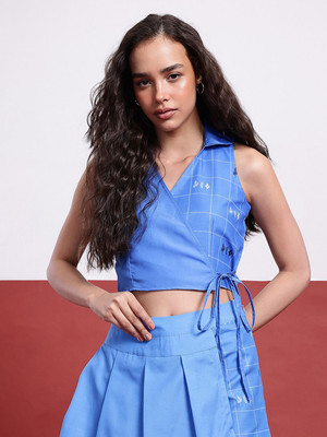 Dressberry Casual Printed Women Blue Top