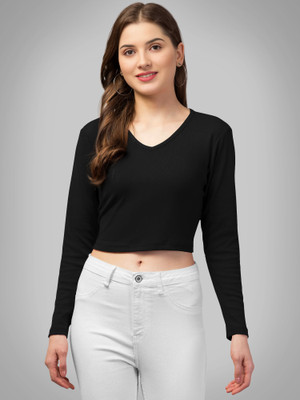 Kashonaa Casual Solid Women Black Top