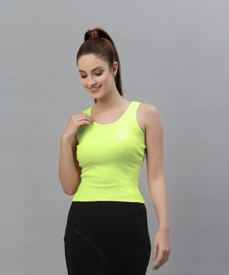 FBAR Casual Solid Women Green Top