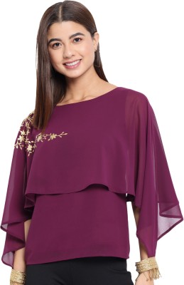 ALL WAYS YOU Casual Embellished Women Purple Top