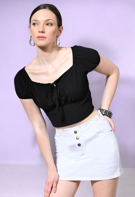 Arbiter Collection Casual Solid Women Black Top