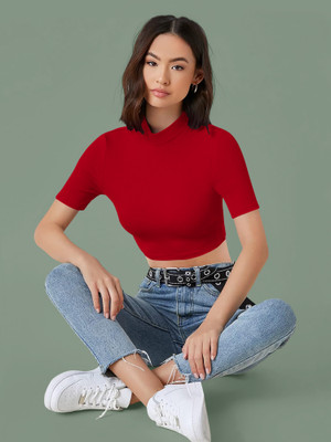 Kashonaa Casual Solid Women Red Top