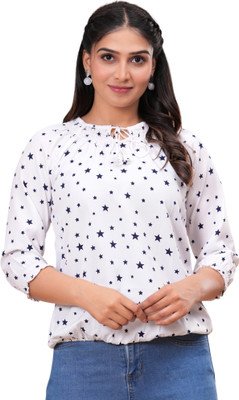 BM enterprises Casual Printed Women White Top