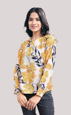 AARVI Party Floral Print Women Multicolor Top