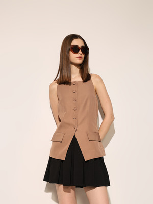 ONLY Casual Solid Women Brown Top