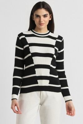 Allen Solly Casual Striped Women Black, White Top