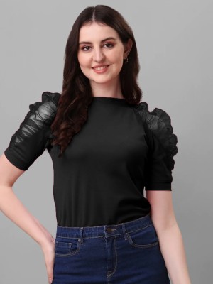 EyeBogler Casual Solid Women Black Top