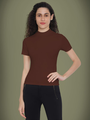 Kashonaa Casual Solid Women Brown Top